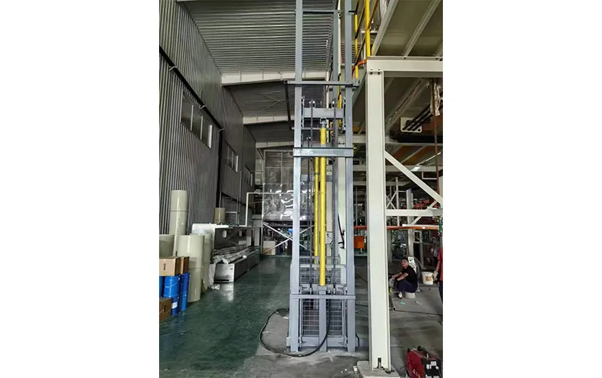 Tianjin planned staircase freight elevator installed