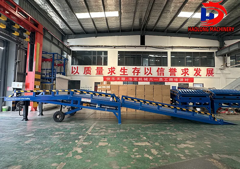 Two-section foldable mobile boarding ramp