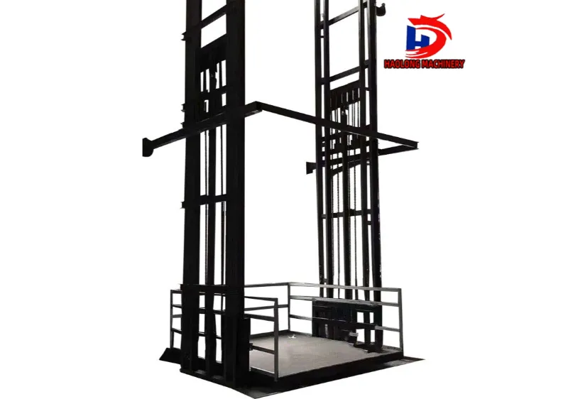 Rail-type freight elevator
