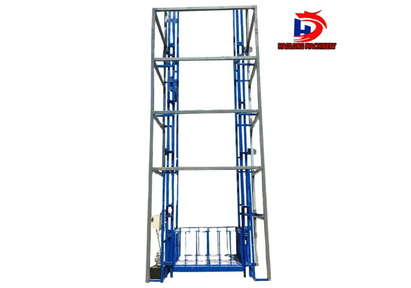 Rail-type freight elevator