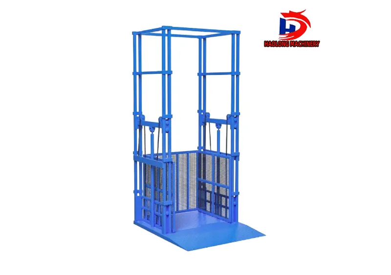 Rail-type freight elevator