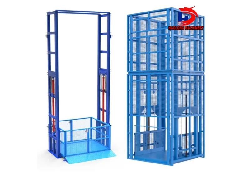 Rail-type freight elevator
