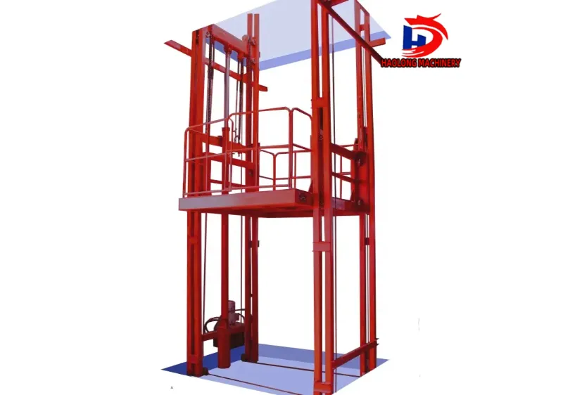 Rail-type freight elevator