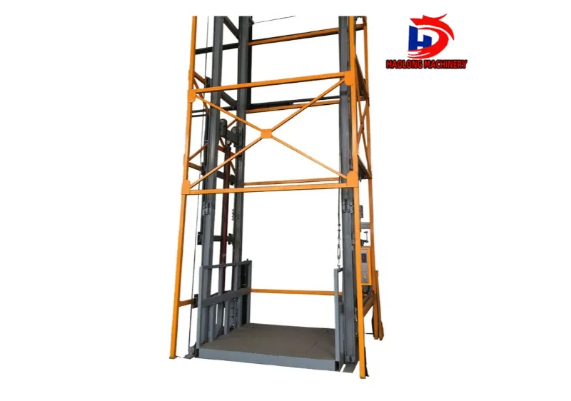 Rail-type freight elevator