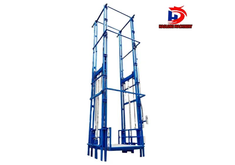 Rail-type freight elevator