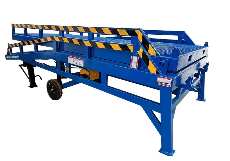 Two-section foldable truck loading dock dock to ground ramp container ramp for forklift exporters