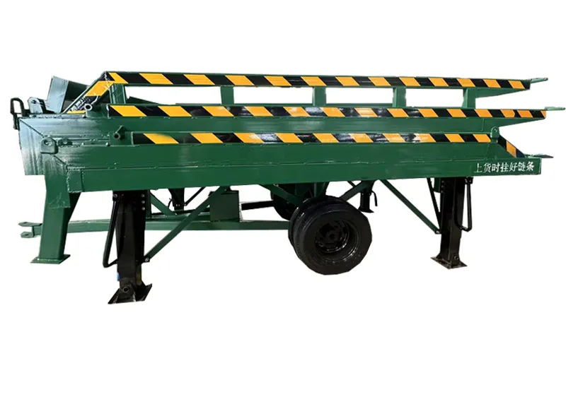 Three-section foldable movable loading dock ramp for container sales