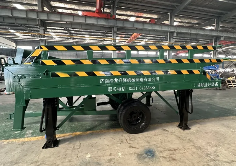 Three-section foldable movable loading dock ramp for container sales