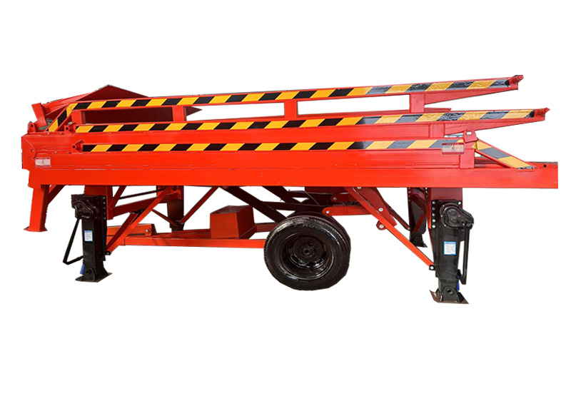 Three-section foldable mobile boarding ramp