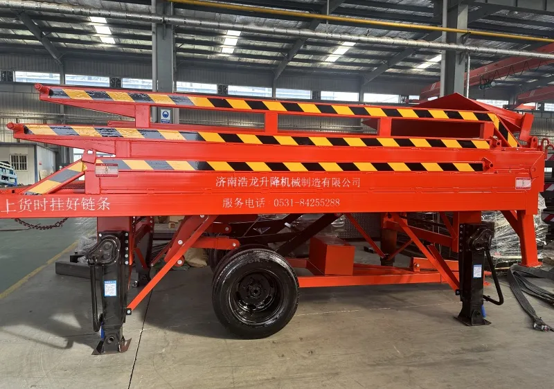 Three-section foldable dock to ground ramp dock leveler manufacturing CE certification