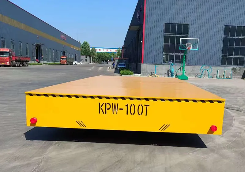heavy duty steel wheel transfer cart battery electric flat car made in China