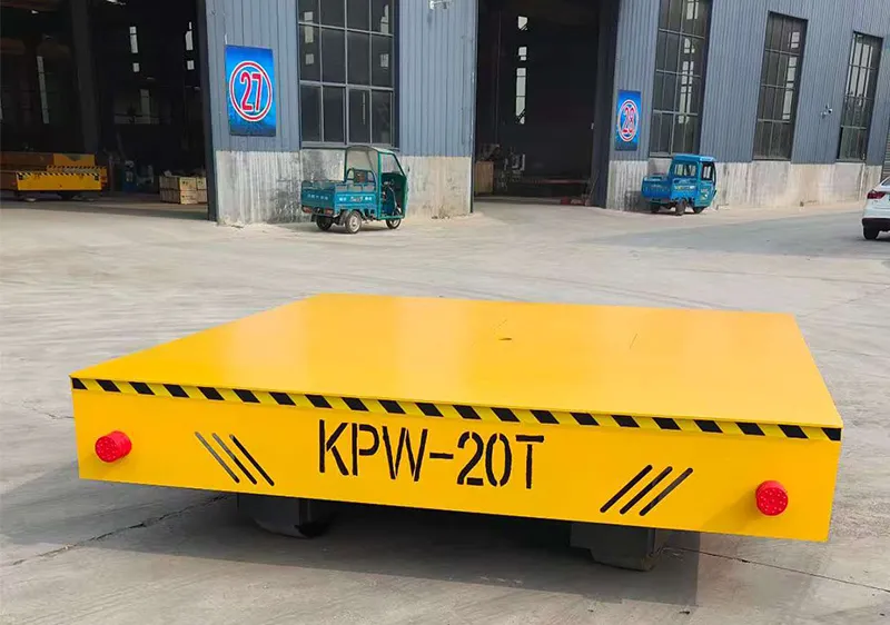 heavy duty steel wheel transfer cart battery electric flat car made in China