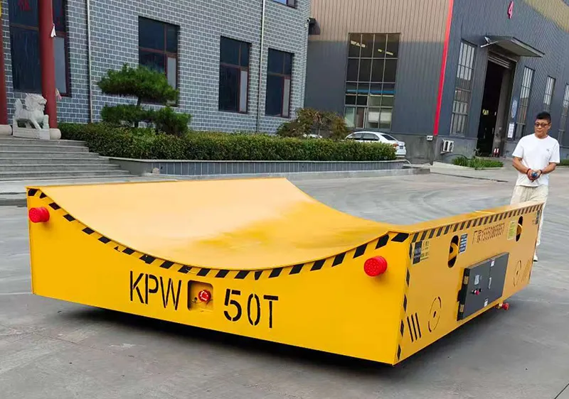 heavy duty steel wheel transfer cart battery electric flat car made in China