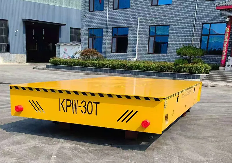heavy duty steel wheel transfer cart battery electric flat car made in China