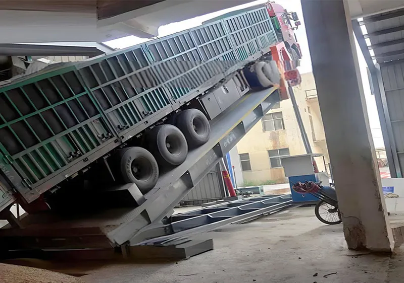 Truck unloading platform  hydraulic flap unloading platform  Hydraulic coal unloading platform